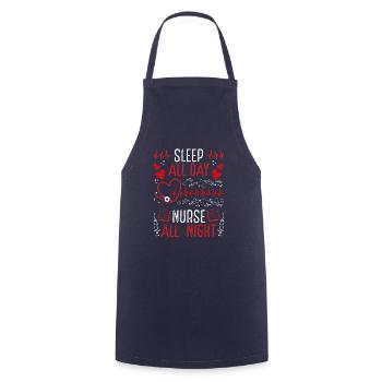 Night Shift Nurse Funny Nursing RN CNA Nurses - Cooking Apron - navy - Front - AI Model Male 185 dark (185cm)