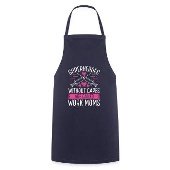 Work Mom Superhero Nurse Funny RN CNA - Cooking Apron - navy - Front - AI Model Male 185 dark (185cm)