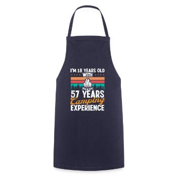75 Year Old Camper Mountains Camping 75 Birthday - Cooking Apron - navy - Front - AI Model Male 185 dark (185cm)