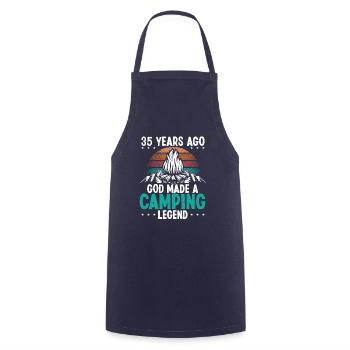35 Year Old Camping Legend Scout 35Birthday Camper - Cooking Apron - navy - Front - AI Model Male 185 dark (185cm)