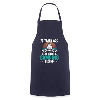 71 Year Old Camping Legend Scout 71Birthday Camper - Cooking Apron - navy - Front - AI Model Male 185 dark (185cm)