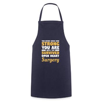 Jusqu’à ce que vous ayez survécu à la chirurgie à cœur ouvert du cœur - Tablier de cuisine - marine - Devant - AI Model Male 185 dark (185cm)