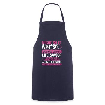 Night Shift Nurse Life Savior Nursing Appreciation - Cooking Apron - navy - Front - AI Model Male 185 dark (185cm)