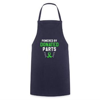 Powered By Donated Parts Kidney Transplant Surgery - Cooking Apron - navy - Front - AI Model Male 185 dark (185cm)