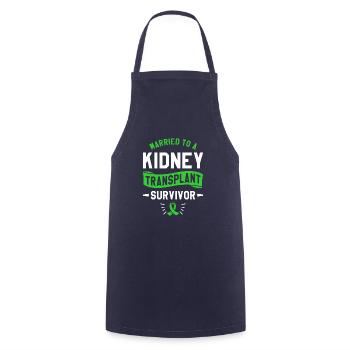Married To A Kidney Transplant Survivor Surgery - Cooking Apron - navy - Front - AI Model Male 185 dark (185cm)