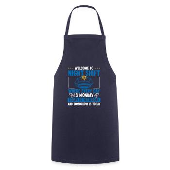 Night Shift Police Officer Cat Hat Policeman - Cooking Apron - navy - Front - AI Model Male 185 dark (185cm)
