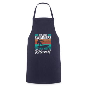 Kiteboarder Humor Get away Swimmers Kitesurfer - Cooking Apron - navy - Front - AI Model Male 185 dark (185cm)