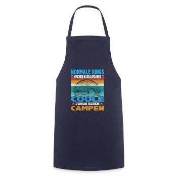 Camping Spruch Normale Jungs Hausaufgaben coole - Kochschürze - Navy - Vorne - AI Model Male 185 dark (185cm)