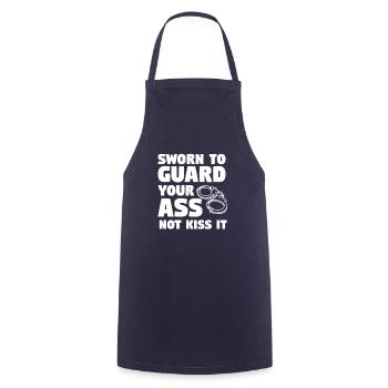 Sworn To Guard Your Ass Not Kiss It Police Officer - Cooking Apron - navy - Front - AI Model Male 185 dark (185cm)