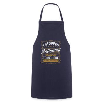 Antiquing Wax Treasure Hunting Antique - Cooking Apron - navy - Front - AI Model Male 185 dark (185cm)