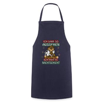 Ich hatte Nachtschicht Kaffee müde Faultier - Kochschürze - Navy - Vorne - AI Model Male 185 dark (185cm)