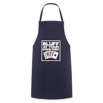 Bluffez à vos risques et périls Cartes de poker de casino - Tablier de cuisine - marine - Devant - AI Model Male 185 dark (185cm)