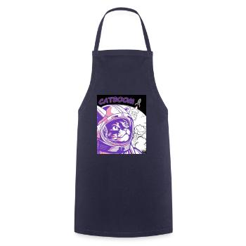 CATBOOM Comic Book Space Katzenexplosion - Kochschürze - Navy - Vorne - AI Model Male 185 dark (185cm)