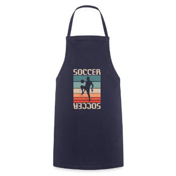 Joueur de football rétro vintage classique - Tablier de cuisine - marine - Devant - AI Model Male 185 dark (185cm)