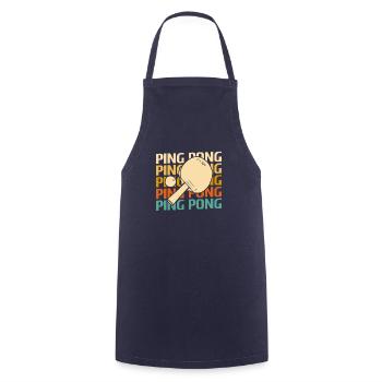 Retro Vintage Classic Ping Pong Table Tennis - Cooking Apron - navy - Front - AI Model Male 185 dark (185cm)