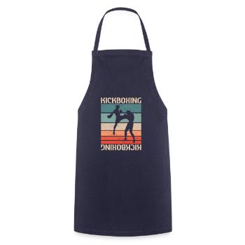 Retro Vintage Classic Kickboxing Kickboxer - Kochschürze - Navy - Vorne - AI Model Male 185 dark (185cm)