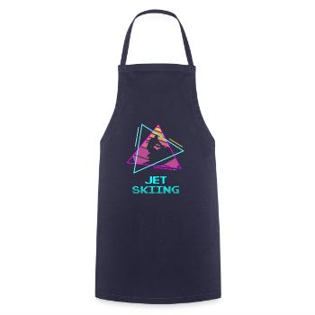 Classic Vintage Retro Jet Skiing Skis - Cooking Apron - navy - Front - AI Model Male 185 dark (185cm)