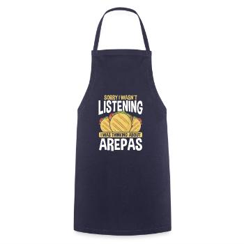 Arepas Lover Sorry wasnt listening Colombian Food - Cooking Apron - navy - Front - AI Model Male 185 dark (185cm)