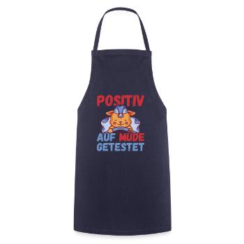 Positiv auf Müde getestet Katze Fun - Kochschürze - Navy - Vorne - AI Model Male 185 dark (185cm)