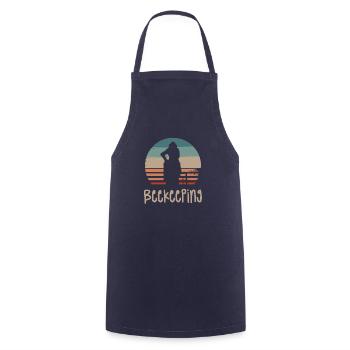 Retro Vintage Classic Beekeeping Beekeeper - Kochschürze - Navy - Vorne - AI Model Male 185 dark (185cm)
