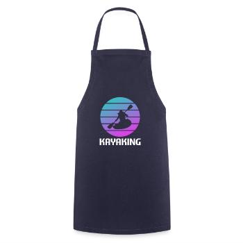 Retro Vintage Classic Kayaking Kayak Kayaker - Kochschürze - Navy - Vorne - AI Model Male 185 dark (185cm)