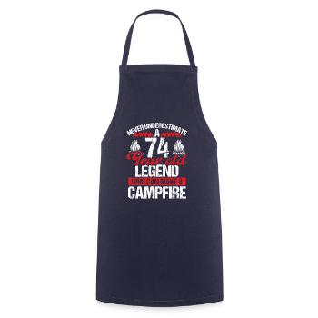 74 Year Old Camper Scouting Scout 74 Birthday - Cooking Apron - navy - Front - AI Model Male 185 dark (185cm)