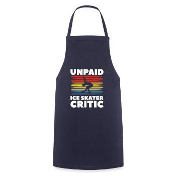 Unpaid Ice Skater Critic Skates Skating - Cooking Apron - navy - Front - AI Model Male 185 dark (185cm)