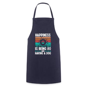 80 Year Old Happiness Dog Dad 80 Birthday Dog Mom - Cooking Apron - navy - Front - AI Model Male 185 dark (185cm)