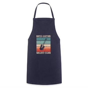 Retro Vintage Classic Bass Guitar Instrument Guita - Cooking Apron - navy - Front - AI Model Male 185 dark (185cm)
