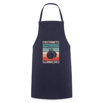 Retro Vintage Classic Castanets Player Instrument - Cooking Apron - navy - Front - AI Model Male 185 dark (185cm)