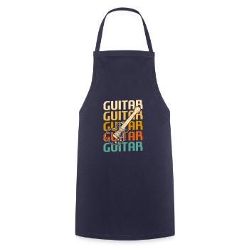Retro Vintage Classic Guitar Instrument Guita - Cooking Apron - navy - Front - AI Model Male 185 dark (185cm)