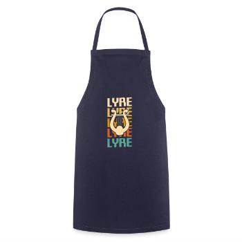 Retro Vintage Classic Lyre Player Instrument - Cooking Apron - navy - Front - AI Model Male 185 dark (185cm)