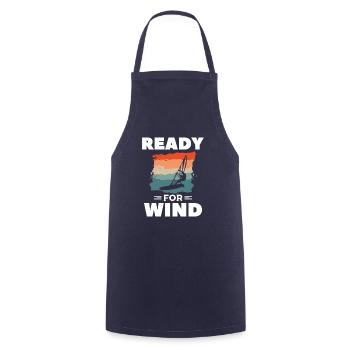Retro Ready For Wind Windsurfing Windsurfer - Cooking Apron - navy - Front - AI Model Male 185 dark (185cm)