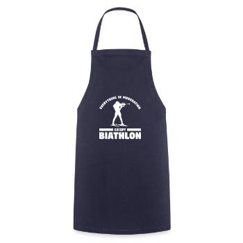 Everything In Moderation Except Biathlon Bia - Cooking Apron - navy - Front - AI Model Male 185 dark (185cm)