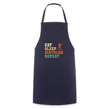 Eat Sleep Biathlon Repeat Biathlete - Kochschürze - Navy - Vorne - AI Model Male 185 dark (185cm)