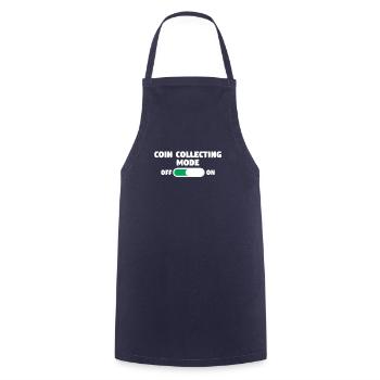 Coin Collecting Mode On Money Collector - Cooking Apron - navy - Front - AI Model Male 185 dark (185cm)