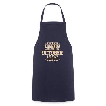 October 1992 - 30th birthday gift. Legend. - Cooking Apron - navy - Front - AI Model Male 185 dark (185cm)