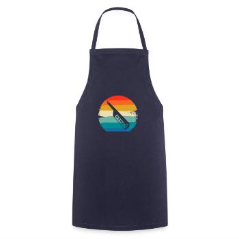 Retro Vintage Classic Keytar Player Instrument - Cooking Apron - navy - Front - AI Model Male 185 dark (185cm)