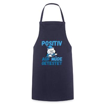 Positiv auf Müde getestet Katze Fun - Kochschürze - Navy - Vorne - AI Model Male 185 dark (185cm)