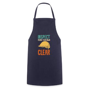 Inspect Permit Tear Down Clear Home Improvement Ha - Cooking Apron - navy - Front - AI Model Male 185 dark (185cm)