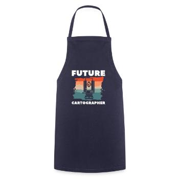 Retro Future Cartographer Map Making Cartography - Cooking Apron - navy - Front - AI Model Male 185 dark (185cm)