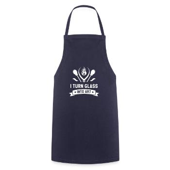 I Turn Glass Into Art Glassblowing Glass Hobby Gla - Cooking Apron - navy - Front - AI Model Male 185 dark (185cm)
