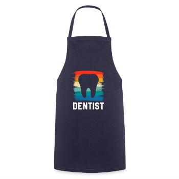 Retro Vintage Classic Dentist Dentistry - Cooking Apron - navy - Front - AI Model Male 185 dark (185cm)
