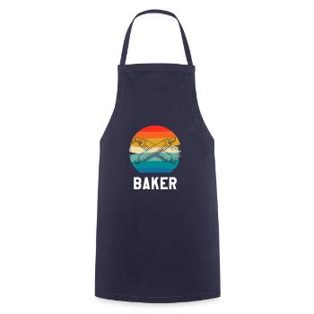 Retro Vintage Classic Baker Baking - Kochschürze - Navy - Vorne - AI Model Male 185 dark (185cm)