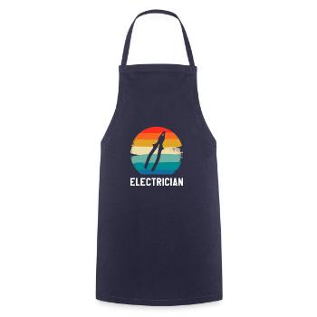Retro Vintage Classic Electrician Electrical - Kochschürze - Navy - Vorne - AI Model Male 185 dark (185cm)