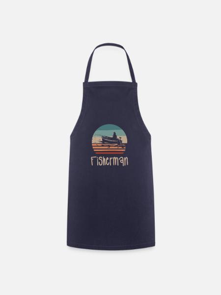 Retro Vintage Classic Fisherman Fishing - Kochschürze - Navy