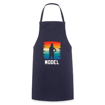 Rétro Vintage Classic Model Modélisation - Tablier de cuisine - marine - Devant - AI Model Male 185 dark (185cm)