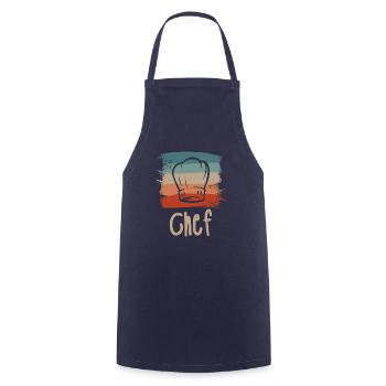 Retro Vintage Classic Chef Cook Cooking - Kochschürze - Navy - Vorne - AI Model Male 185 dark (185cm)