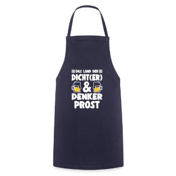 Bier Spruch Das Land Der Dich(t)er & Denker Prost - Kochschürze - Navy - Vorne - AI Model Male 185 dark (185cm)