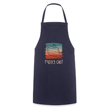 Retro Vintage Pastry Chef Pastries - Cooking Apron - navy - Front - AI Model Male 185 dark (185cm)